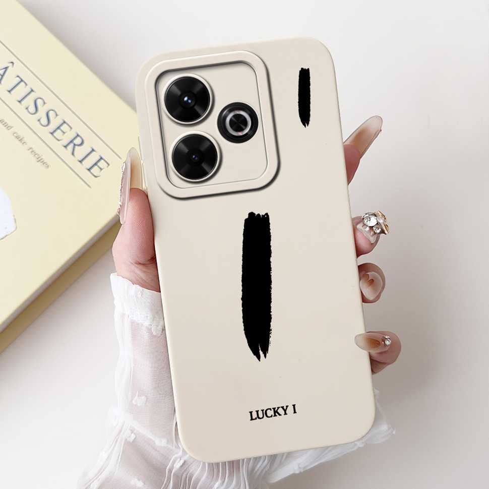 Casing For Xiaomi Redmi 13 Case Luxury Letter Cover For Redmi 12 13 Redmi13 Redmi12 4G Silicone Soft Shockproof Back Cover