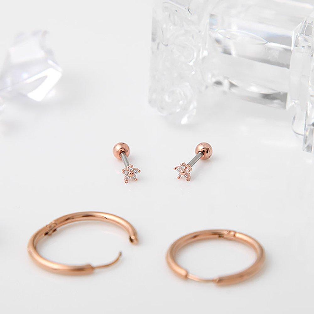 Flower shower piercing + ring piercing [pair sold]