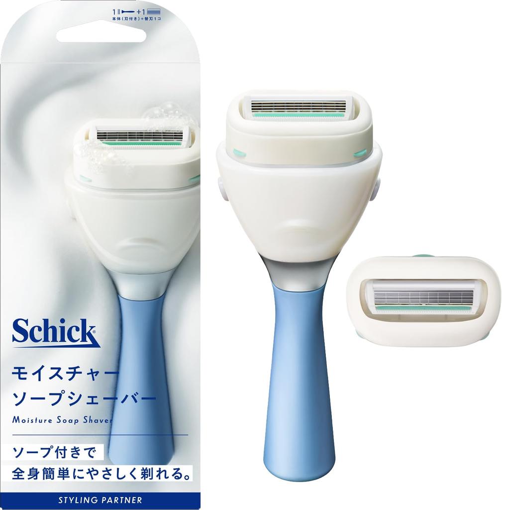 Schick Moisture Soap Shaver Holder Blade 1 Replacement Body Hair Treatment Physical Car (with + Blade)
