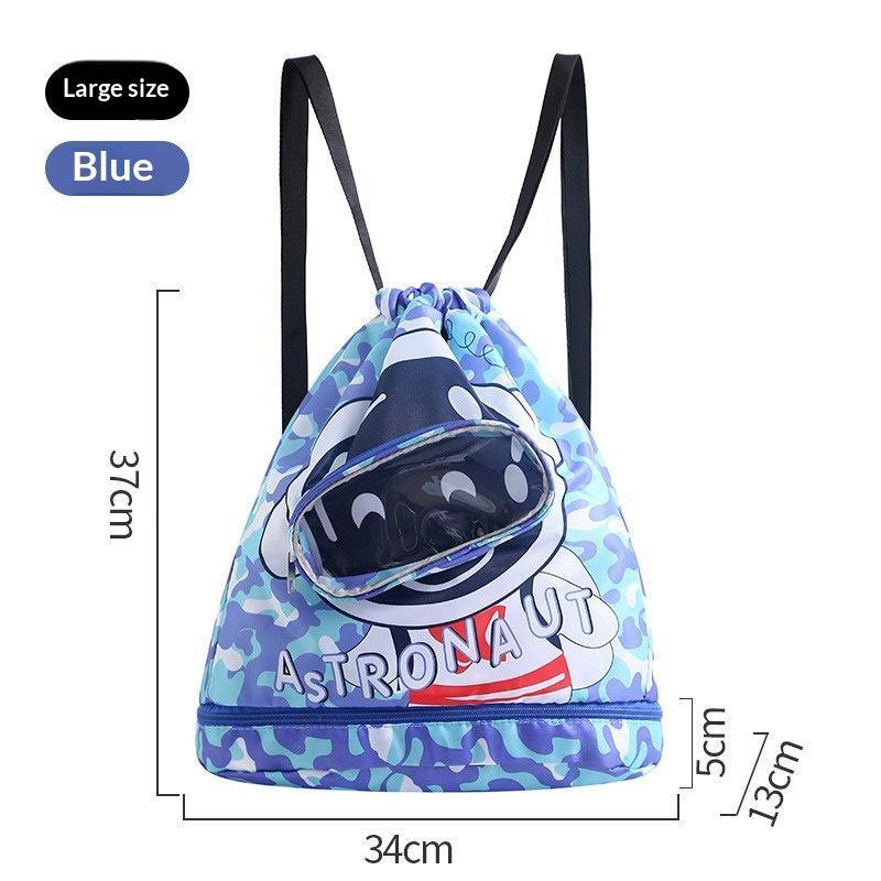 Children's Swimming Bag Waterproof Wet Dry Separation Large Capacity Backpack Ideal Gift for Kids Who Love Swimming