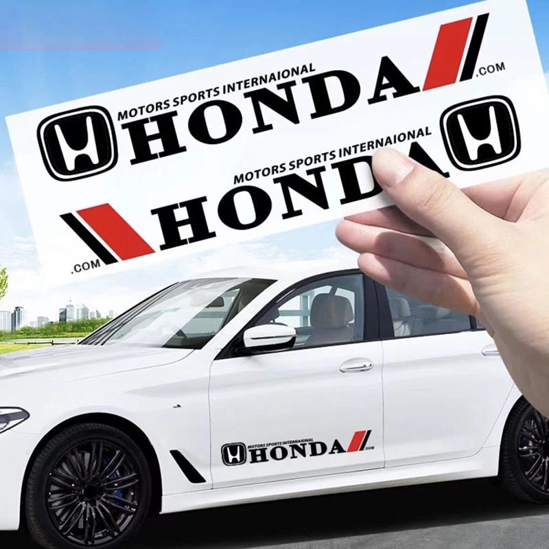 DLYXV1 Car Styling Side Body Badge Emblem Decal Car Door Side Stripes Stickers For Honda Civic Accord CRV Hrv FIT Car Exterior