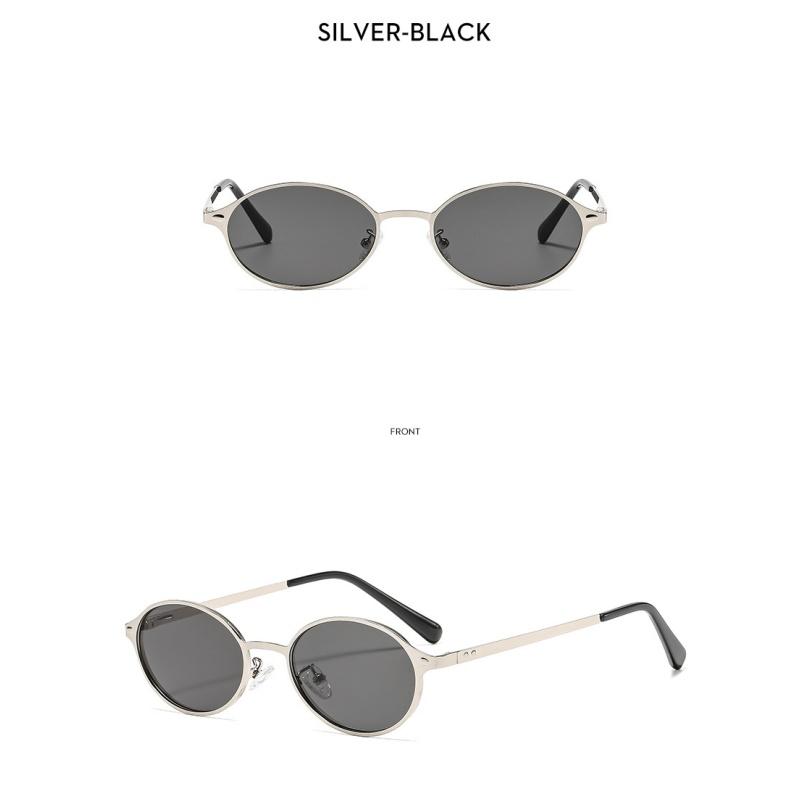 Women's glasses, new fashionable oval metal sunglasses, men's and women's outdoor sunglasses