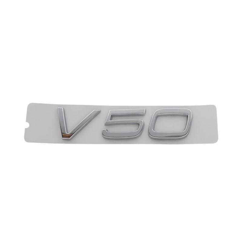 

3D Premium V40 V50 Letters for Sweden SUV Off Road car Engine Hood Fender trunk Tail Rear Decal Emblem Badge Sticker V50-chrome