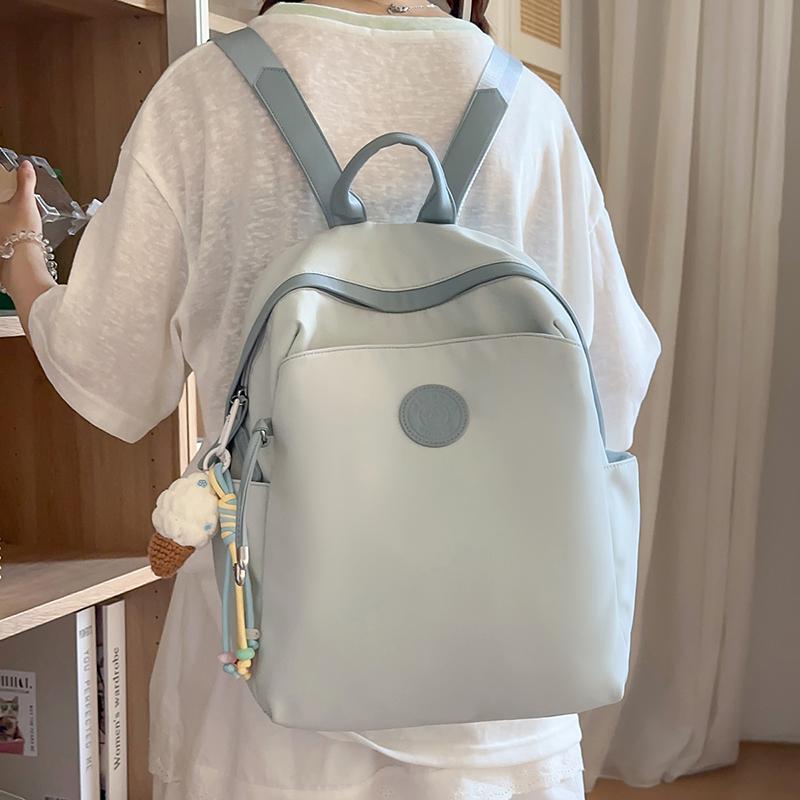 Large Capacity Lightweight Women's Backpack Student Solid Color Schoolbag
