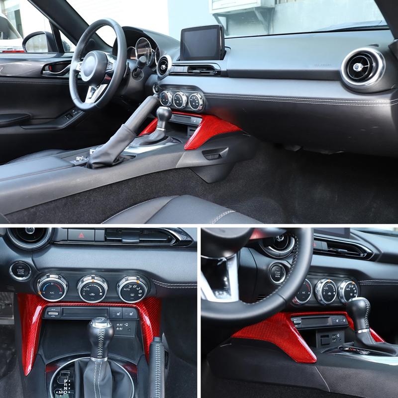 Real Carbon Fiber For Mazda MX-5 Miata 2016-2026 Car Interior Central AC Lower Frame Trim Protection Car Interior Accessories