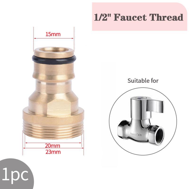 1/2" 3/4“ Alloy Thread Quick Adapter Coupler Connector Garden Irrigation Connector Drip Copper Hose Fittings Watering System