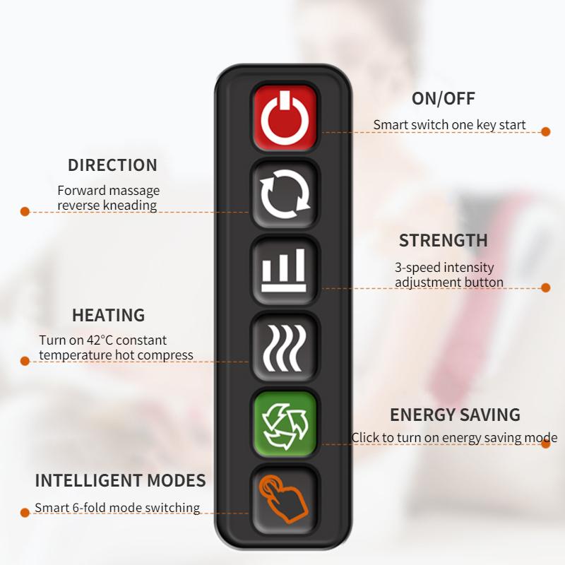 JINKAIRUI Shiatsu elettrico che impasta il collo, la trazione cervicale, il massaggiatore per il corpo, il cuscino per la schiena, con il dispositivo per il massaggio rilassante e riscaldante