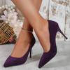 Sexy Trend Womens Soft Suede Pumps Autumn New Thin High Heels 2025 New Office Shoes Woman Stiletto Black Big Size 43