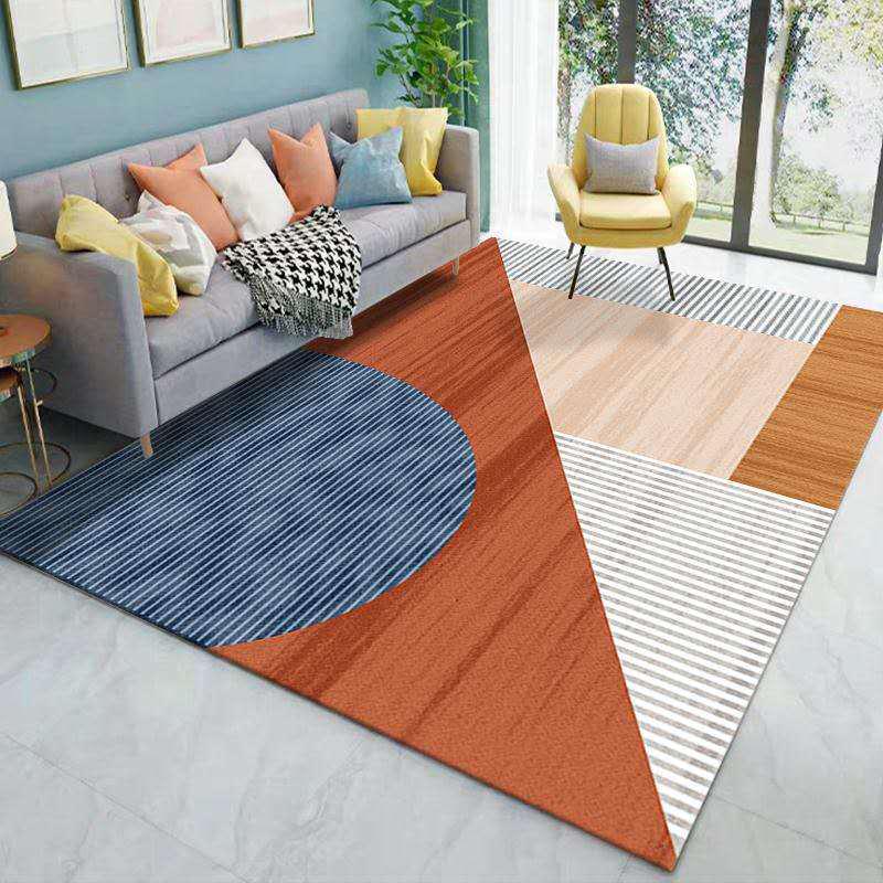 Nordic Geometric Light Luxury Rug for Bedroom, Bay Window, Living Room, and Sofa