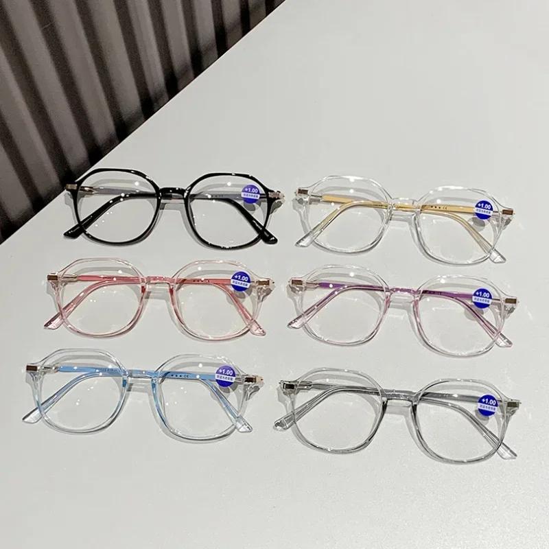 Neue trendige Mode-Lesebrille für Frauen und Männer, runde Computerbrille, Dioptrien, optische Korrekturgläser für die Fernsicht