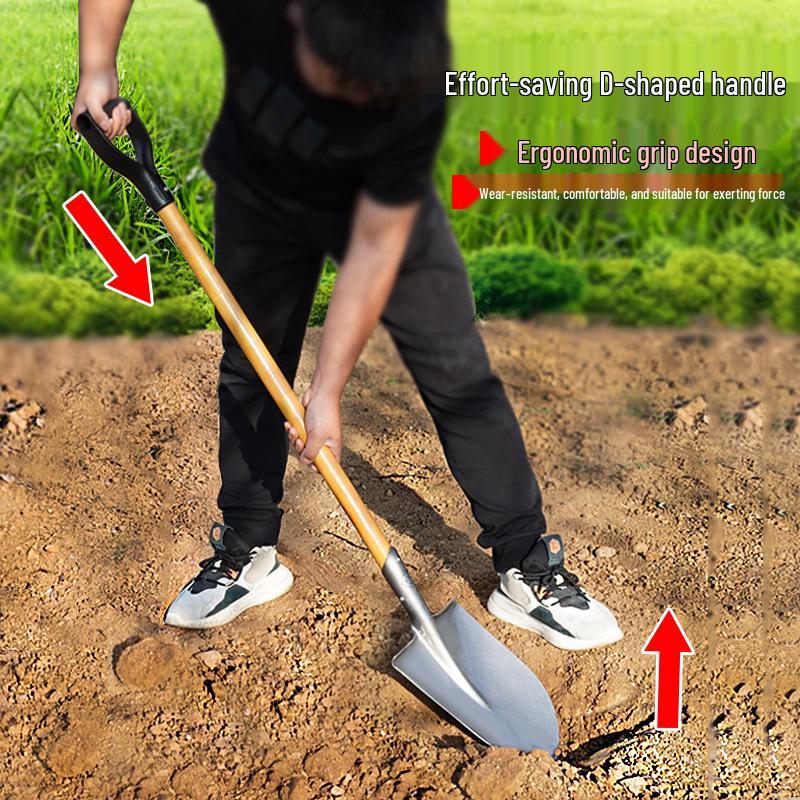 Large Manganese Steel Gardening Shovel for Digging, Planting Trees, Flowers, Vegetables – Thickened Iron for Agricultural Use