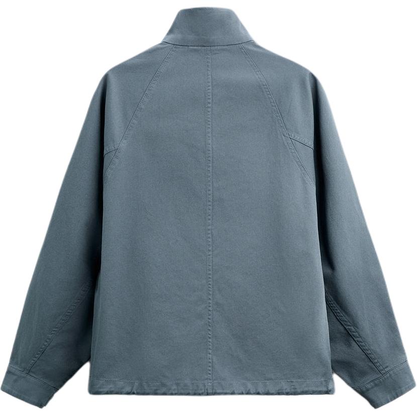 Zara Solid Color Casual Workwear Distressed High Neck Long Sleeve Jacket Men jackets Blue 0706106-400