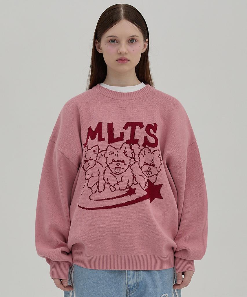 WAIKEI Mlts Line Graphic Knit Pink