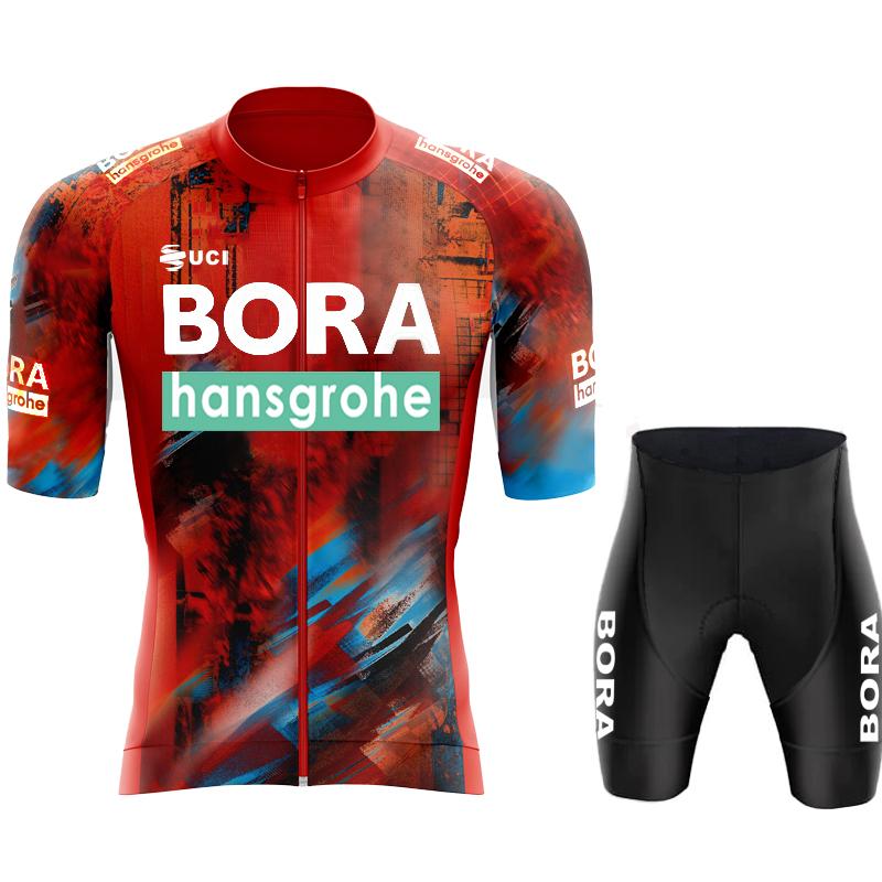 Uniforme da Ciclismo UCI BORA Abbigliamento Uomo Uomo Estate 2026 Set Maglia Pantaloncini Abbigliamento Bicicletta Salopette Abbigliamento Bici Maglia Pantaloni Mtb Ciclismo