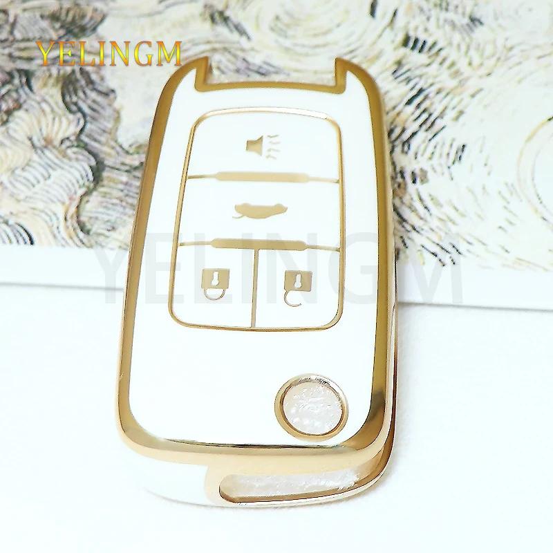 For Chevrolet Cruze Impala Camaro Garna Equinox Volt Yakista AVEO Impala GMC Terrain TPU Flip Car Key Fob Case Cover Keychain