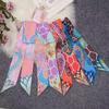 French Silk Scarf Small Long Decorative Streamer Retro Headband Female Twill Giraffe Bag Handle Ribbon Winding 5*90Cm
