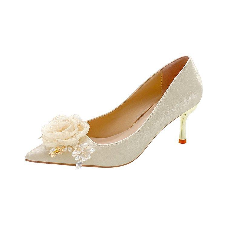

[youshilai] Wedding shoes bridal shoes French temperament high heels women s stiletto with skirt bridesmaid shoes 40