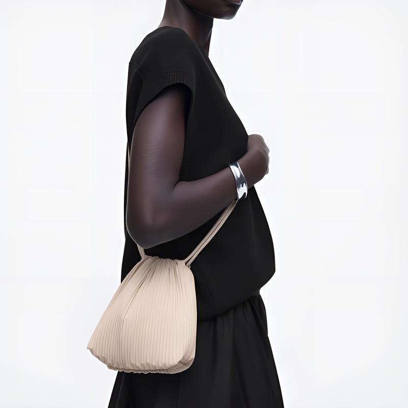 New COS Polyester Crossbody Bag Medium Size Women's Beige 1283865002