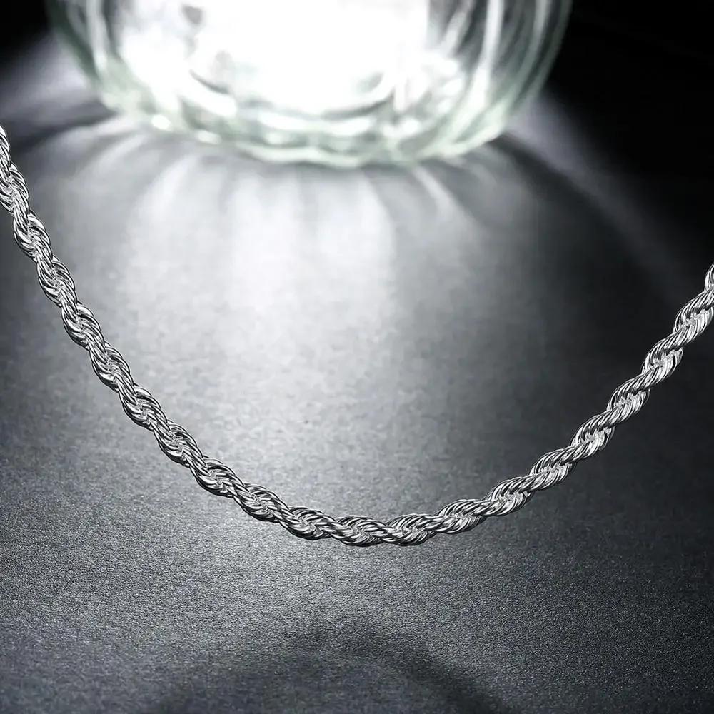 Copper 16/18/20/22/24 Inch 4mm Twisted Rope Chain Necklace For Women Man Fashion Wedding Charm Jewelry