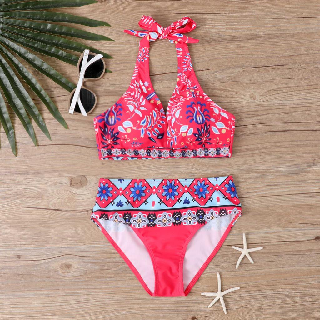 Plus Size Women Fashion Sexy Round Neck One Piece Bikini Set Slim The Sky Is Full of Stars Print Swimsuits