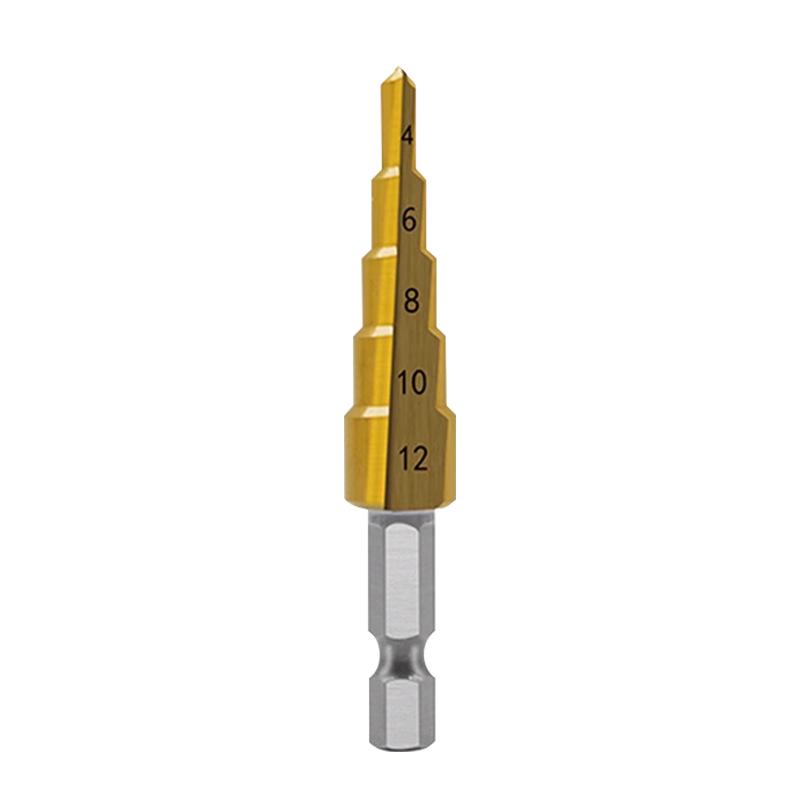 Popular Small 3P Tapered Drill: Hex Shank, Straight Flute for Multi-Material Drilling and Easy Hole Enlargement.