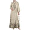 Ethnic Style Long Dress With Relief Flower Embroidery For Party And Casual Wear