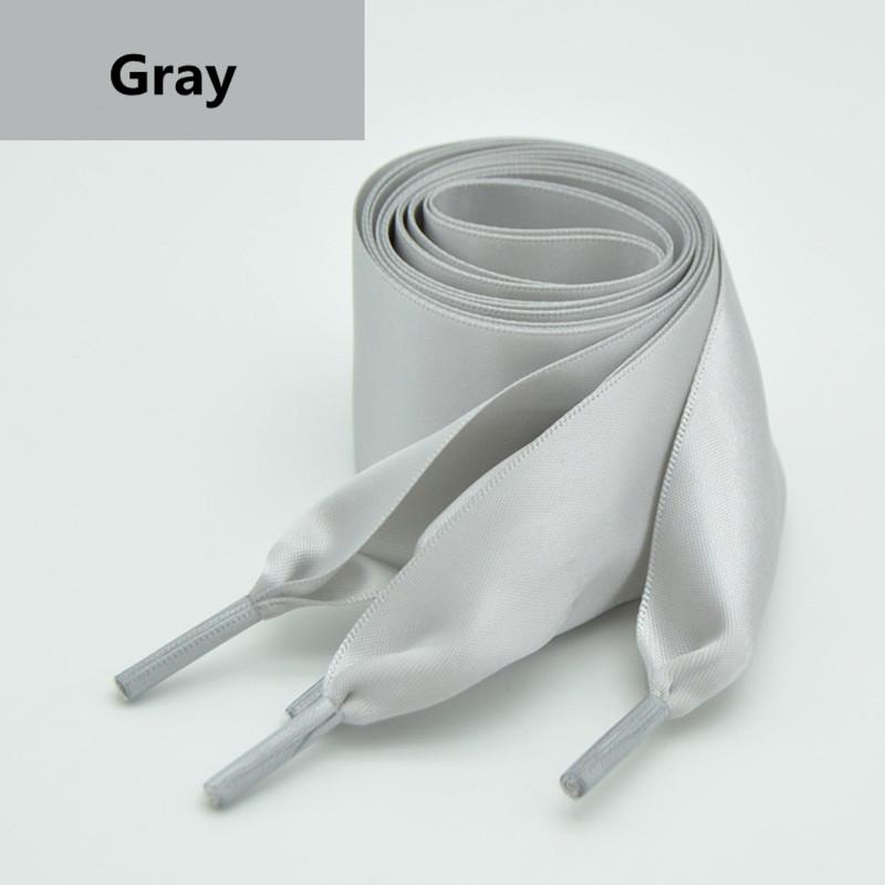 4 cm Brede Satijnen Zijde Lint Strik Schoenveters 80/100/120/160 cm Lengte Sneakers Sportschoenen Witte Schoenen Veters 60cm grijze kleur