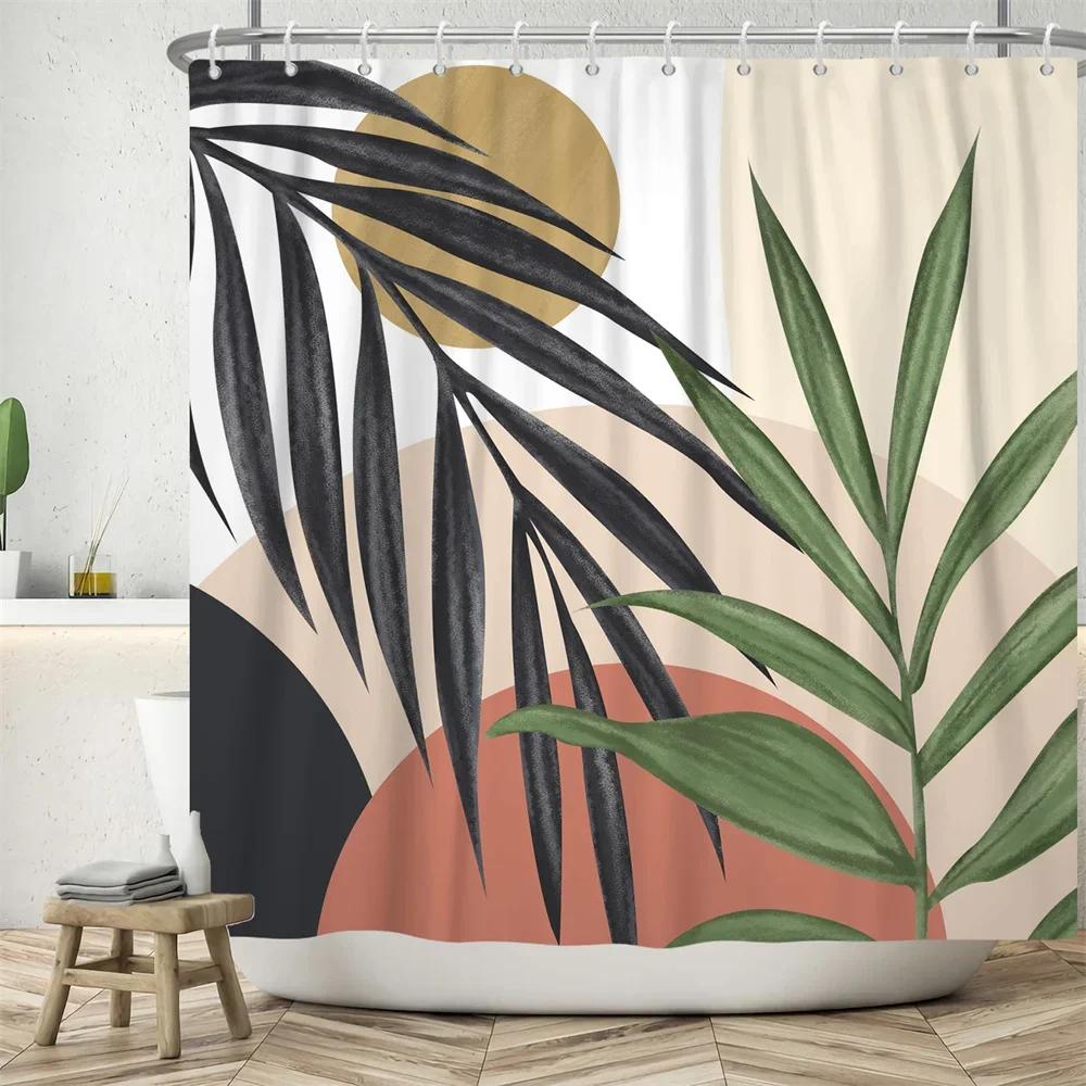 Vibrant Sunburst Print Water-resistant Shower Curtain with Bold Colors and Dynamic Design for Energetic Bathroom Decor