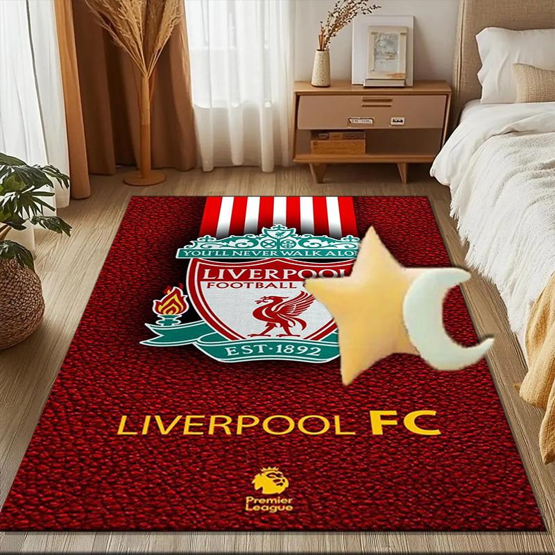 Liverpool Fc Crest Rug Game Carpet, Floor Mat for Bedroom Living Room Entryway Rug, Home Decor Idea Gift for Christmas Birthday