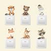 2PC Cartoon Cute Africa Animals Wall Stickers Elephant Giraffe Bear Fox Kids Room Kindergarten Home Decoration