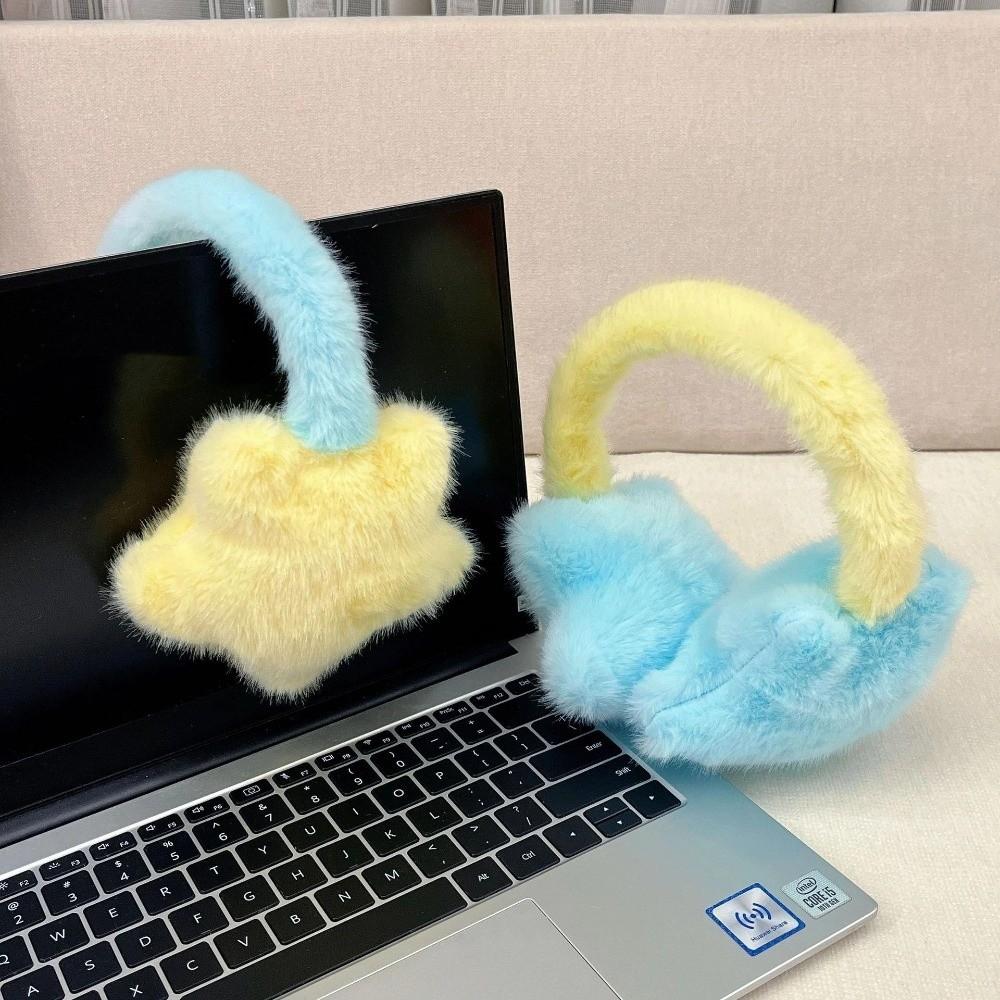 Warmth Contrasting Ear Warmers Fluffy Headset Ear Cover Winter Women's Earmuffs  Outdoor Activities
