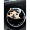 Creative Cute and Quirky French Bulldog Puppy Car Air Freshener Hand-Painted Aroma Diffuser Stone Air Vent Decoration Fragrance Car Interior for Women