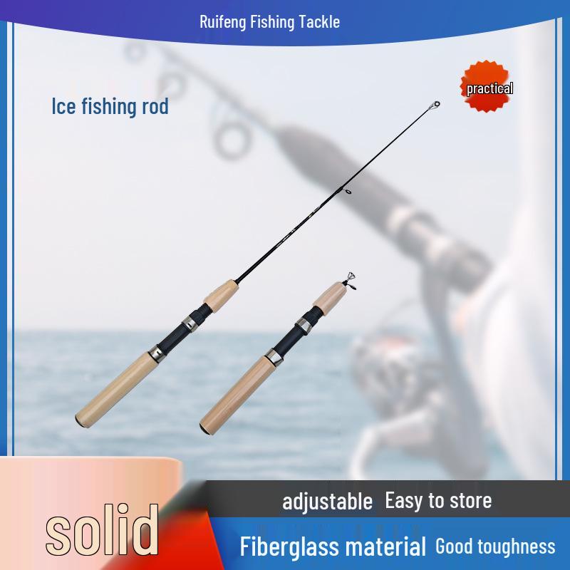 Telescopic Fiberglass Ice Fishing Rod - Winter Fishing Gear & Accessories