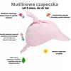 Czapka Chusta Chustka Muślinowa Z Daszkiem Różowa Dla Dziewczynki Letnia