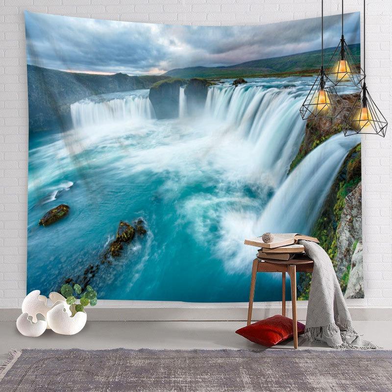 Natural Scenery Waterfall Pattern Tapestry Home Wall Decoration Tapestry Bedroom Living Room Tapestry