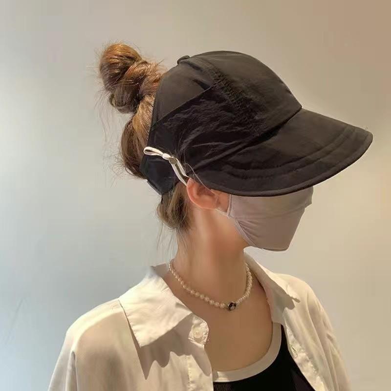 Summer Sun Protection Hat With Curved Brim For Women Casual Outdoor Wear