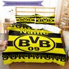 3Pcs Custom Name Borussia Dortmund Bedding Set Duvet Cover Closure Includes 1Duvet Cover 2Pillowcases Soft And Comfortable For All Seasons