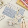 Cute Cartoon Roll Up Makeup Brush Bag Lace Tie Gingham Cosmetic Brush Organizer Pouch for Travel Daily Use