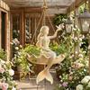 Housewarming Gift for Gardeners Fairy Ballet Dancer Mermaid Hanging Planter, Resin Decorative Flower Pot with Metal Chain, Balcony Outdoor Indoor