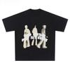 Unisex Streetwear Figure Silhouette Graphic TShirt Letter Slogan Print Short Sleeve Crew Neck Casual Oversized Tees Tops