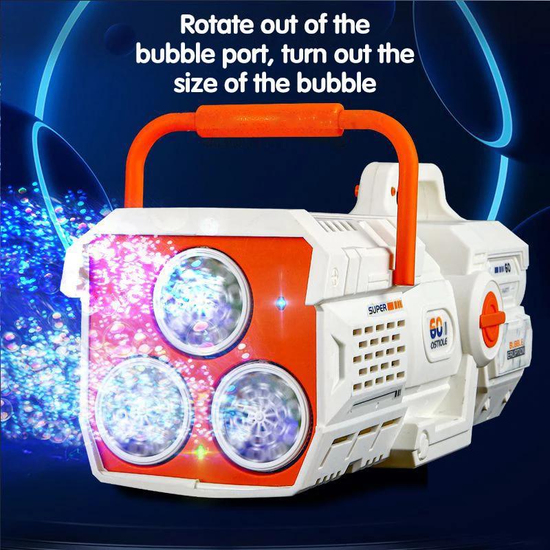 60 Holes Handheld Bubble Gun Electric Automatic Soap Blowing Machine With Led Light Outdoor Wedding Party Game Kids Toys Gifts