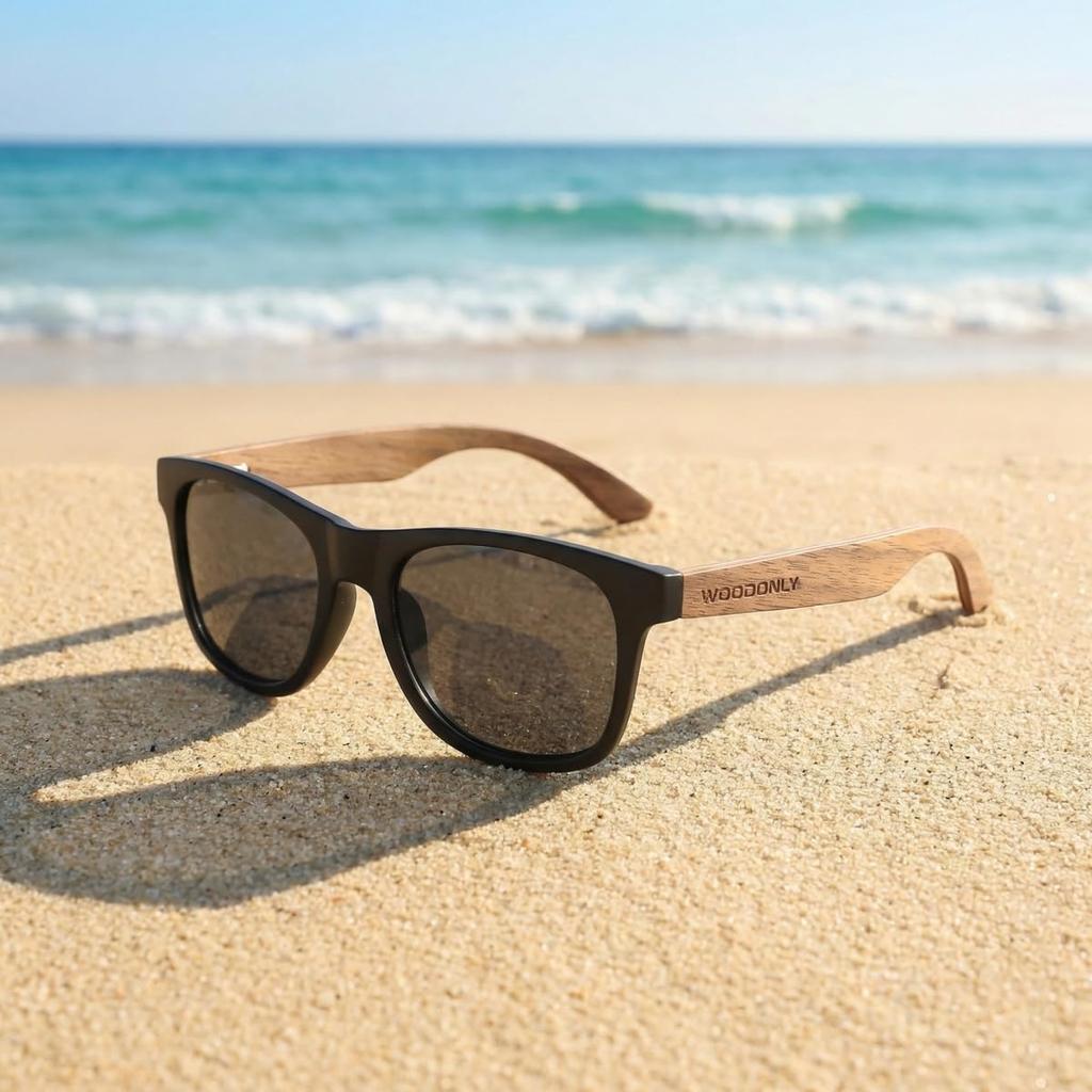 [WOODONLY] Vintage Wooden Polarized Sunglasses - UV400 Protection Handmade Sunglasses - A Perfect Gift for Men & Women (Walnut Wood + Gray)