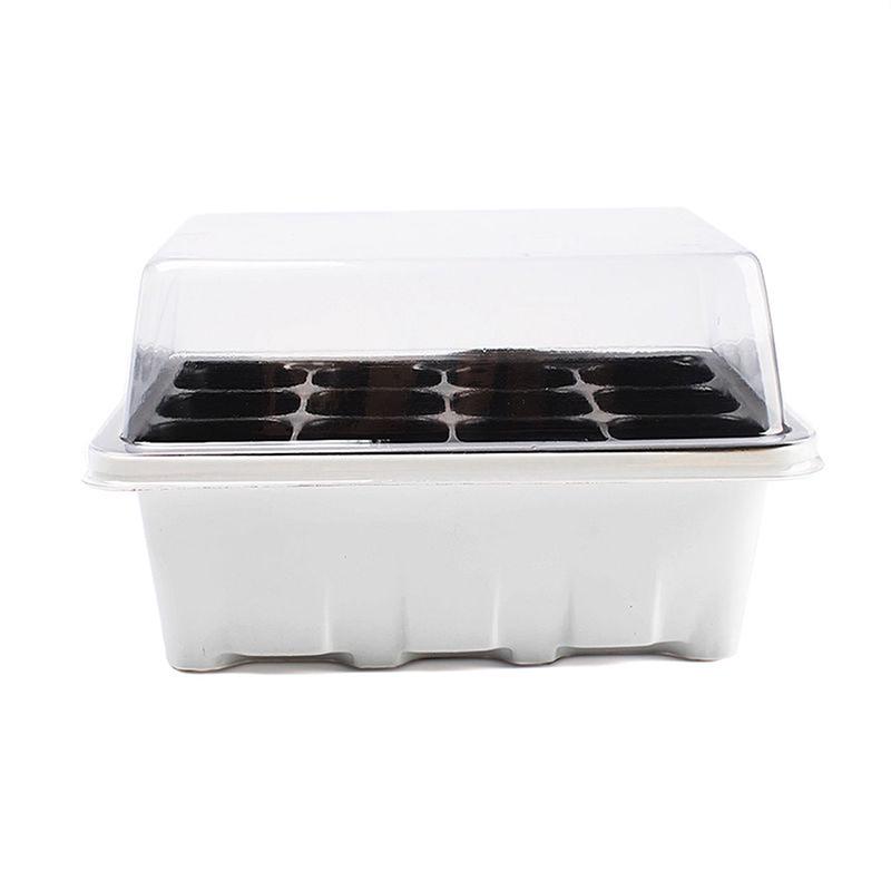 3Pcs/Set 12 Cell Seed Starter Kit Starting Plant Propagation Tray Dome Gardening