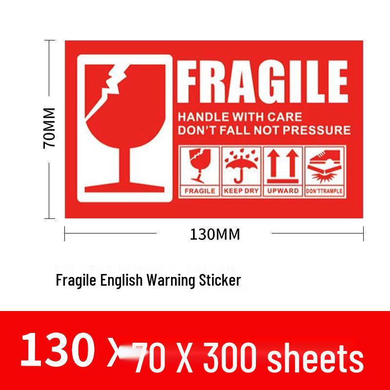 Express Delivery Fragile Warning Stickers - English Adhesive 'Do Not Press' Labels