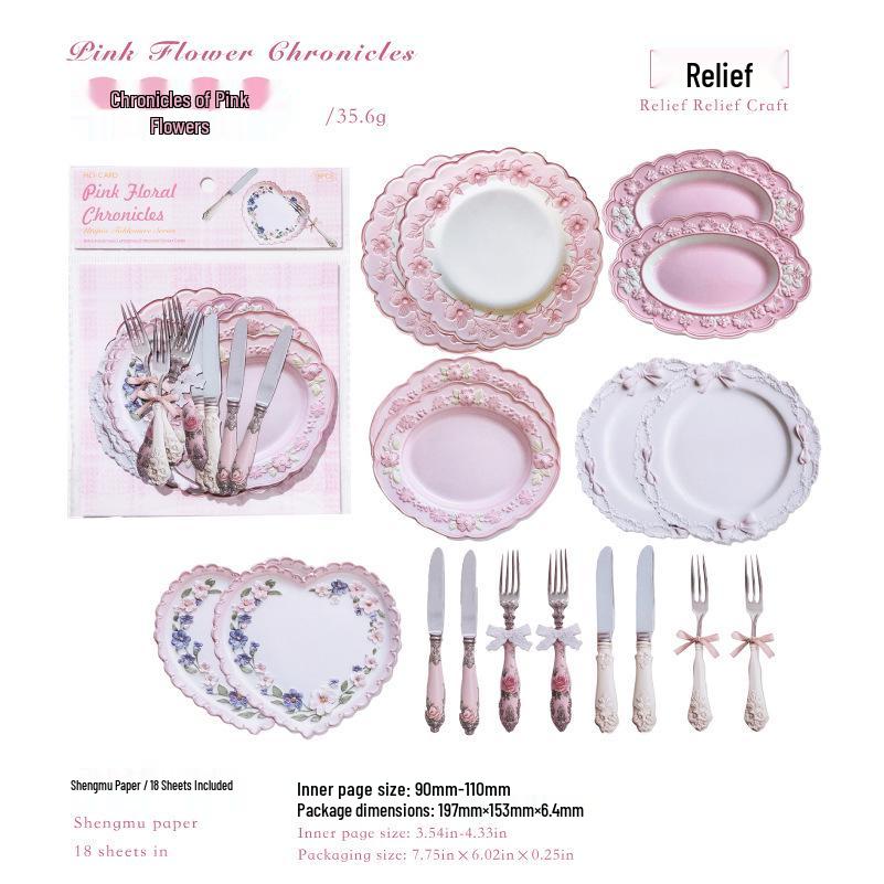 Mò Mò Embossed Hard Card Stickers - DIY Tableware Decoration and Journal Collage Material