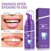 V34 Purple Tooth Whitening Mousse Toothpaste Corrector Teeth Cleaning Fresh Breath Effectively Remove Yellow Plaque Smoke Stain
