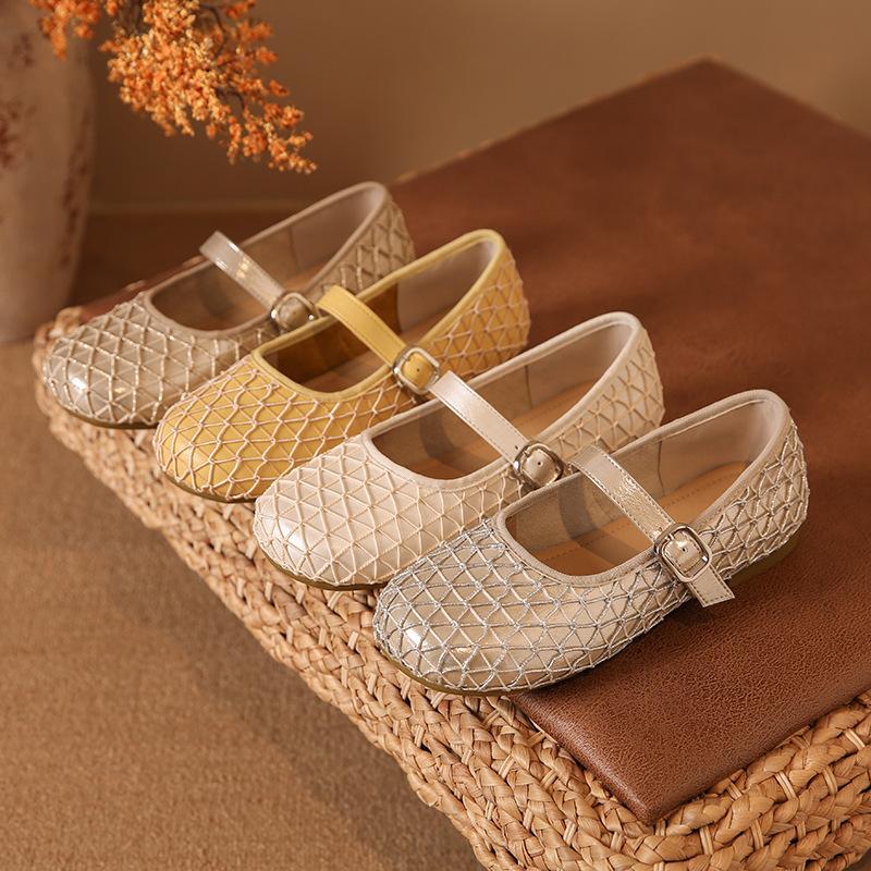 The New Soft Feet Are Not Tired, Doudou Mary Jane Shoes Are Beautiful, with Summer Flat-soled Single Shoes, Women's Small Leather Shoes 2025 Ski