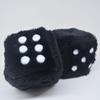 Fuzzy Plush Dice with Dots Retro Square Long Hair Hot Stamping Dot Dice  Hanging Fuzzy Dices for Pink Car Interior Decoration