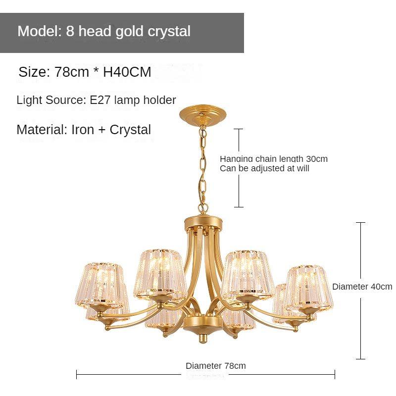 Crystal Pendant Light Luxury Post-modern Minimalist Living Room Light Bedroom Dining Room Light