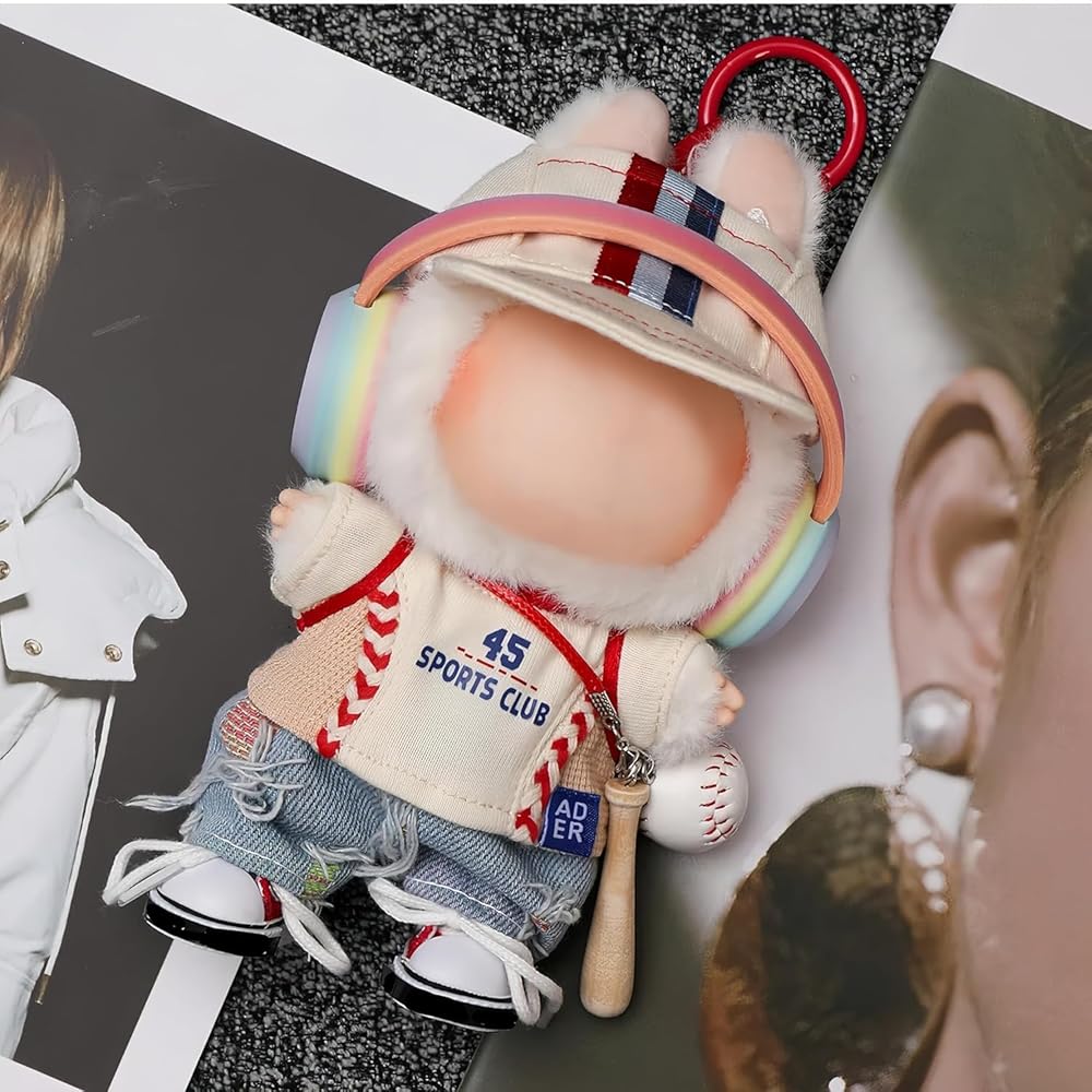 Cimoon Doll Clothes 15cm/17cm Baseball Uniform 6-Piece Set Costume Outfit for Plush Toys and Dolls